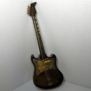 Vtg Acrylic Guitar Music Box, plays "Love Me Tender" by Elvis Presley 12" 1960's